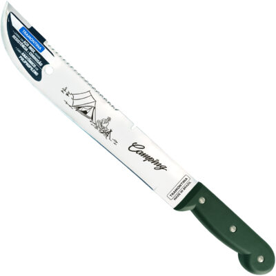 Facão Tramontina INOX 12 Polegadas para Camping Lâmina de Aço Inoxidável Cabo de Polipropileno Verde