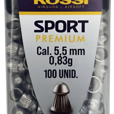 Chumbinho Rossi Sport Premium 5,5mm (.22) Diabolo 0,83g 12.8 Grains (100un) para Carabina de Pressão
