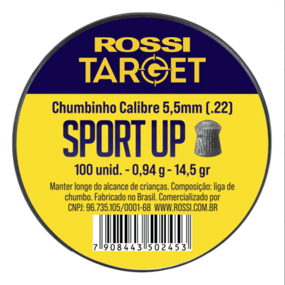 Chumbinho Rossi Sport UP 5,5mm (.22) 0,94g (100un.) para Carabina de Pressão Espingarda Revólver