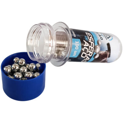 Esfera de Aço 6mm Leão Niquelado para Pistola de Pressão Revólver Co2 Bolinha de Metal (100un)