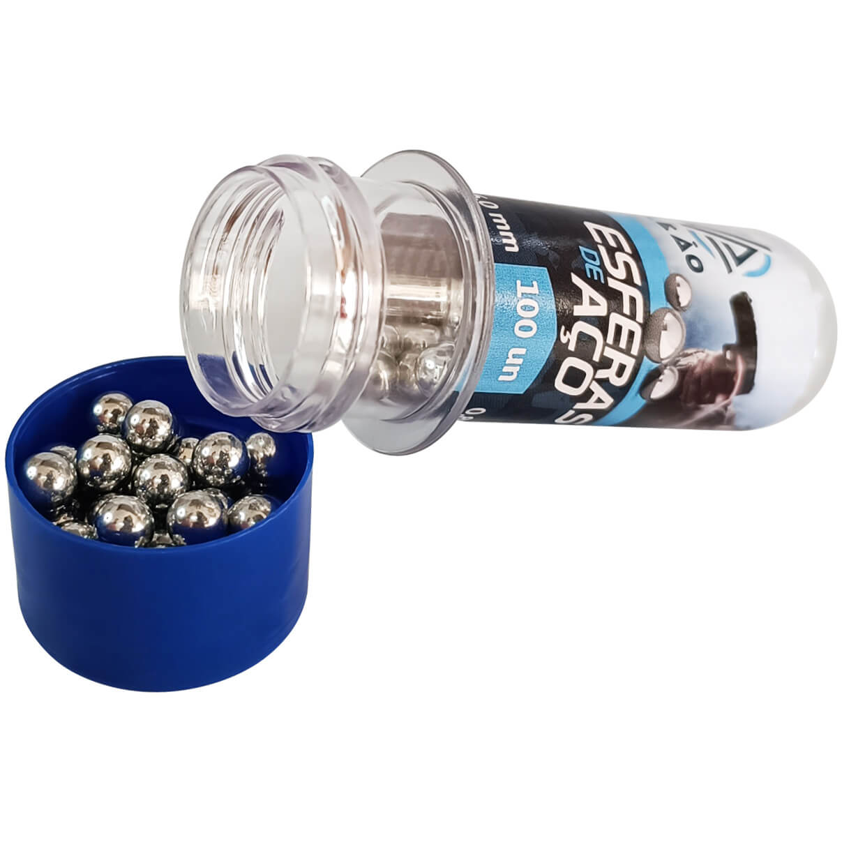 Esfera de Aço 6mm Leão Niquelado para Pistola de Pressão Revólver Co2 Bolinha de Metal (100un)