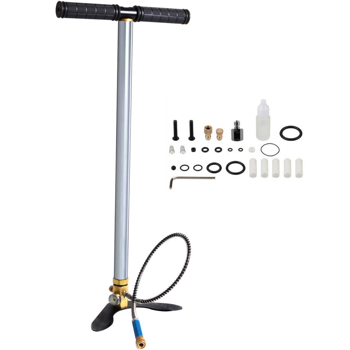 Bomba Pneumática Manual para Carabina de Pressão PCP FRX 300 BAR 4350PSI Inox com Filtro FIX-ADV162 - Imagem 5