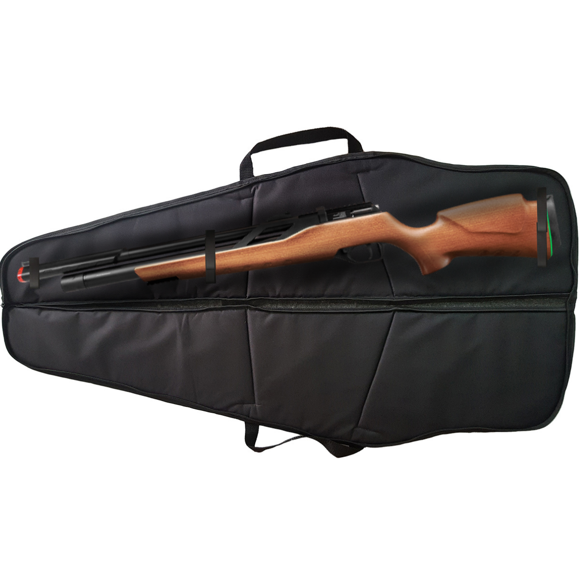 Capa para Carabina de Pressão com Luneta Premium 115x30cm Preta Estofada EPE 6mm Espingarda Rifle AT - Imagem 3