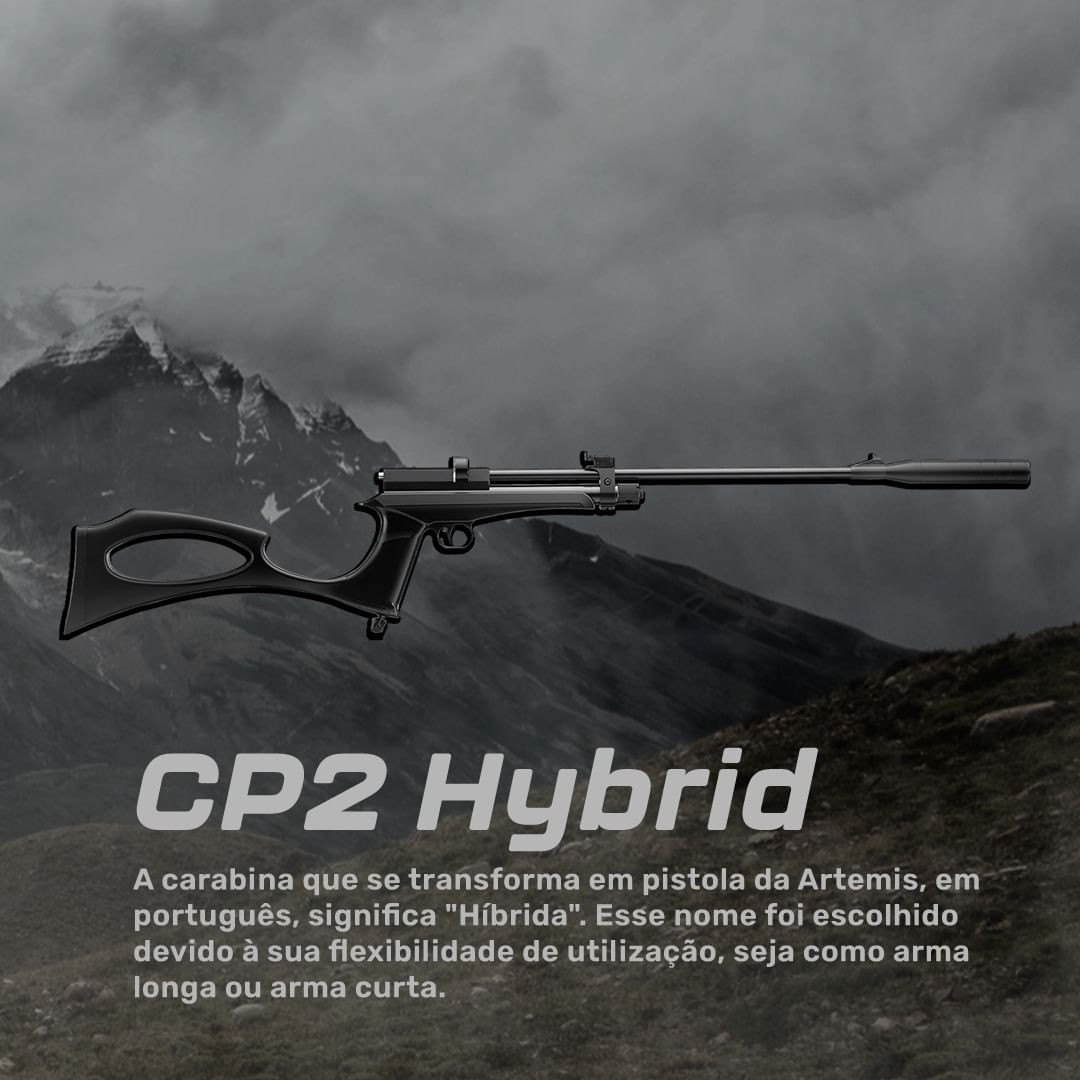 Carabina de Pressão Artemis CP2 4.5mm Hybrid CO2 Silenciosa Precisa Espingarda Pistola Chumbinho - Imagem 6