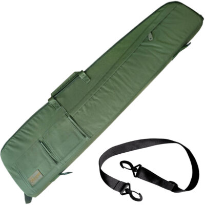 Capa para Carabina de Pressão Militari 120cm x 29cm Verde Militar Estojo Nylon Espuma 3cm Rifle Espingarda