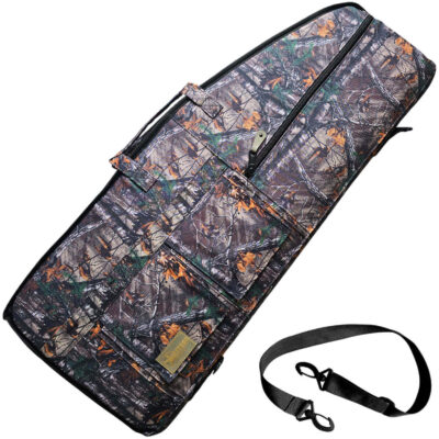 Capa para Carabina de Pressão Militari 98cm x 37cm Camuflado Floresta PCP Bullpup Estojo Espuma 3cm