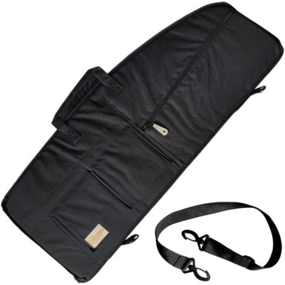 Capa para Carabina de Pressão Militari 98cm x 37cm Preta PCP Bullpup Estojo Nylon com Espuma 3cm