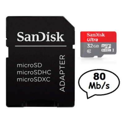 Cartão de Memória Sandisk Micro SD 32GB 80mb/s Ultra Classe 10 p/ Celular Câmera SDSQUNS-032G-GN3MA