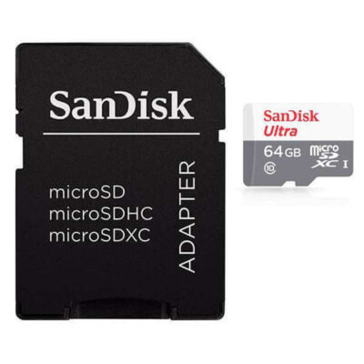 Cartão de Memória Sandisk Micro SD 64GB 80mb/s Ultra Classe 10 p/ Celular Câmera SDSQUNS-064G-GN3MA