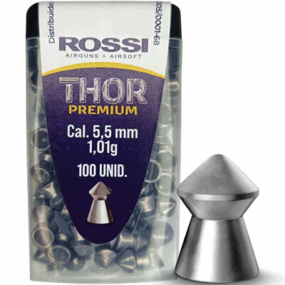 Chumbinho Rossi Thor Premium 5,5mm (.22) Pontudo Pontiagudo 1,01g (100un) para Carabina de Pressão