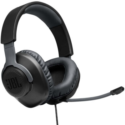 Fone de Ouvido JBL Quantum 100 Preto Headset Gamer com Microfone Destacável e Controle de Volume