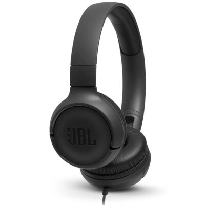 Fone de Ouvido JBL Tune 500 Preto Pure Bass Com Microfone Controle p/ Músicas Ligações Android iOS