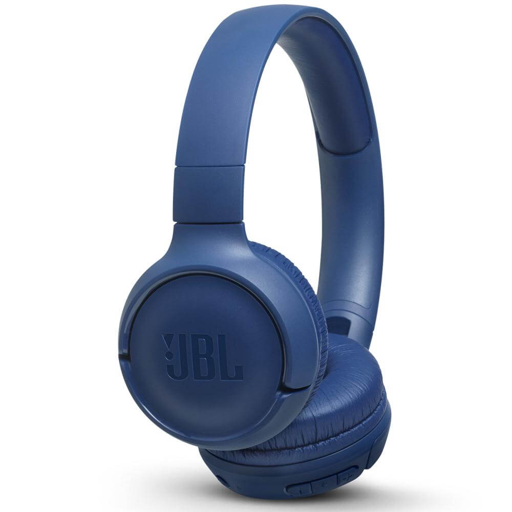 Fone de Ouvido JBL Tune 500BT Azul Pure Bass Sem fio Bluetooth Com Microfone e Controle T500BT
