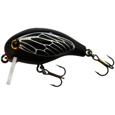 Isca Artificial REBEL Teeny Wake-R Preta com Asa Prateada T91524 Superfície para Tilápia Black Bass