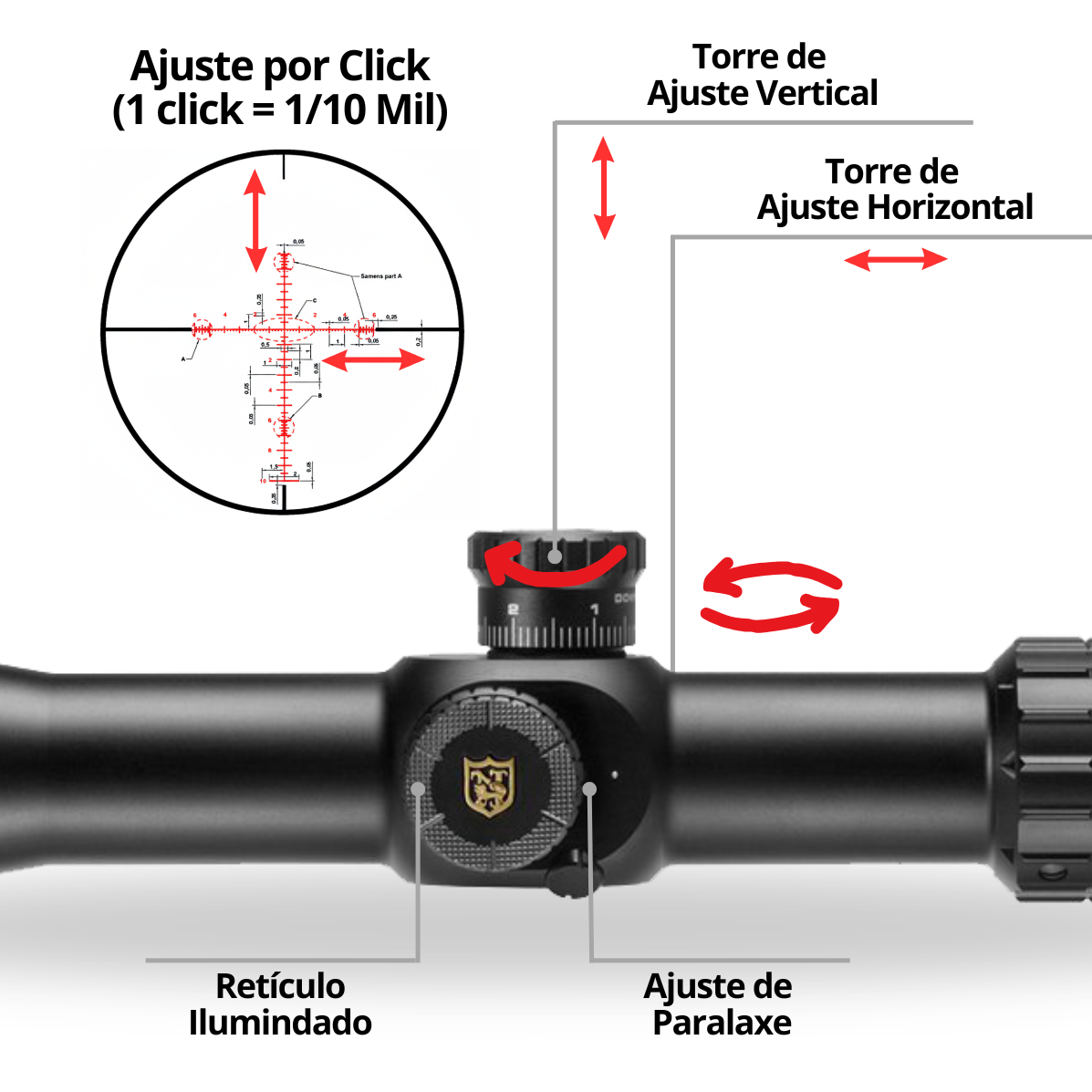 Luneta Nikko Stirling Diamond FFP 6-24x50 EG - Imagem 4