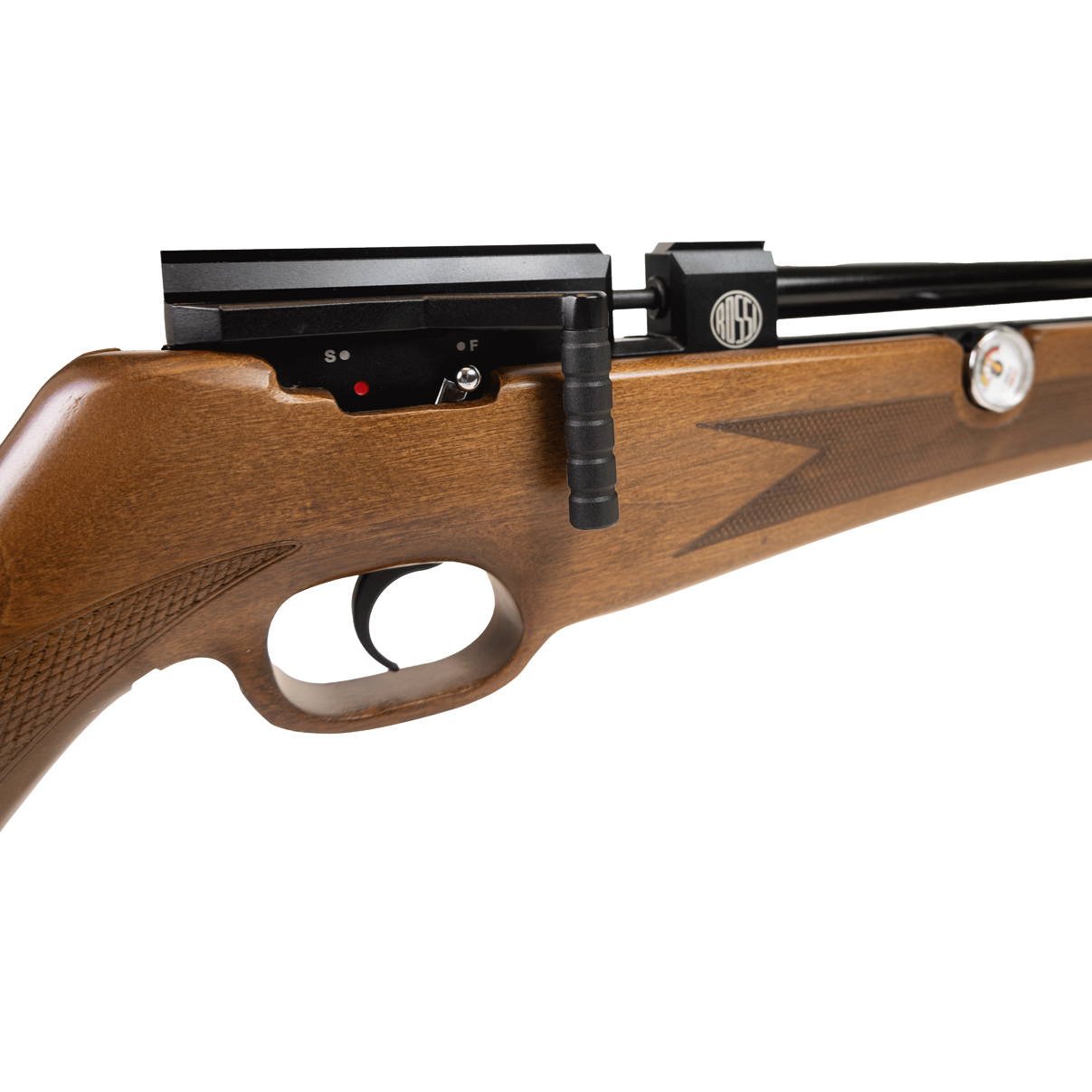Carabina de Pressão PCP Rossi Outlander VR Madeira 5.5mm com Válvula Reguladora Supressor de Ruídos - Imagem 5