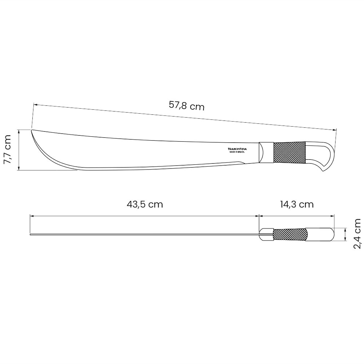 Facão Tramontina 17 Polegadas Cabo de Madeira para Mato Pesado 58cm Lâmina Aço Carbono de 43,5cm - Imagem 5