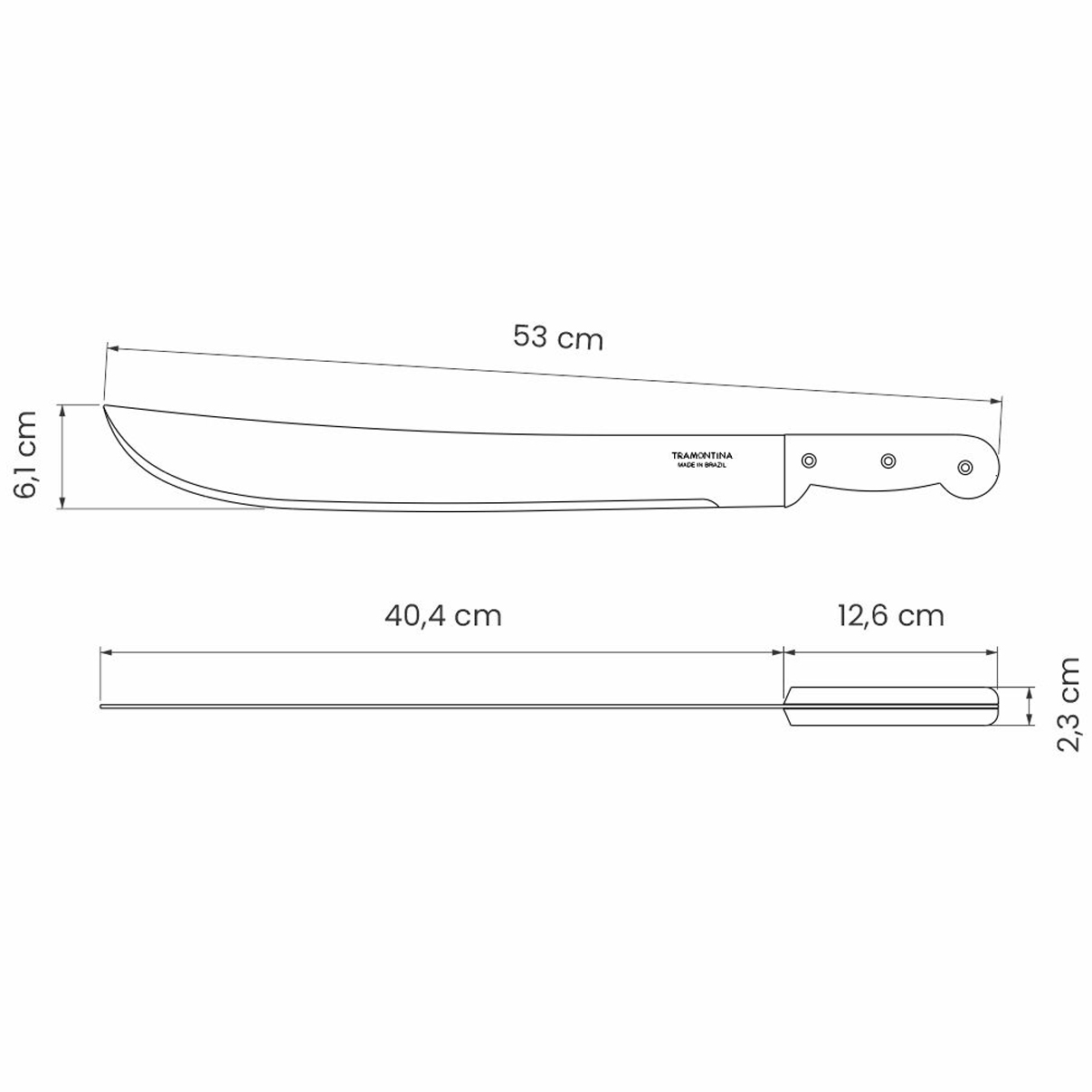 Facão Tramontina 16 Polegadas para Mato Lâmina de Aço Carbono 40 cm Cabo de Polipropileno 12,5 cm - Imagem 5