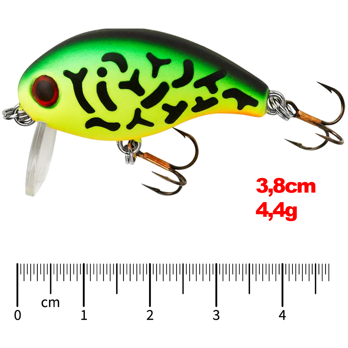 Isca Artificial REBEL Teeny Wake-R Fire Tiger Verde Amarela Laranja T91519 para Tilápia Black Bass - Imagem 6