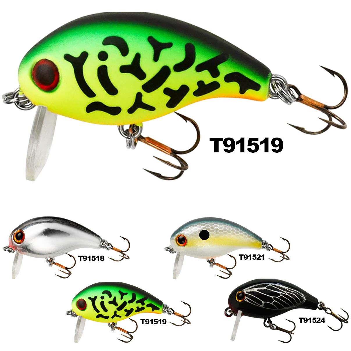 Isca Artificial REBEL Teeny Wake-R Fire Tiger Verde Amarela Laranja T91519 para Tilápia Black Bass - Imagem 2