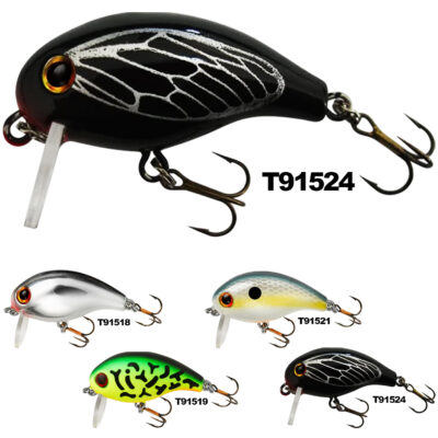 Isca Artificial REBEL Teeny Wake-R Preta com Asa Prateada T91524 Superfície para Tilápia Black Bass – 07