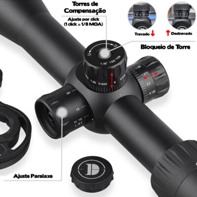 Luneta Discovery FFP VT-Z 6-24X50SF Primeiro Plano Focal Mildot Paralaxe Anti Impacto Mount 22mm – 04