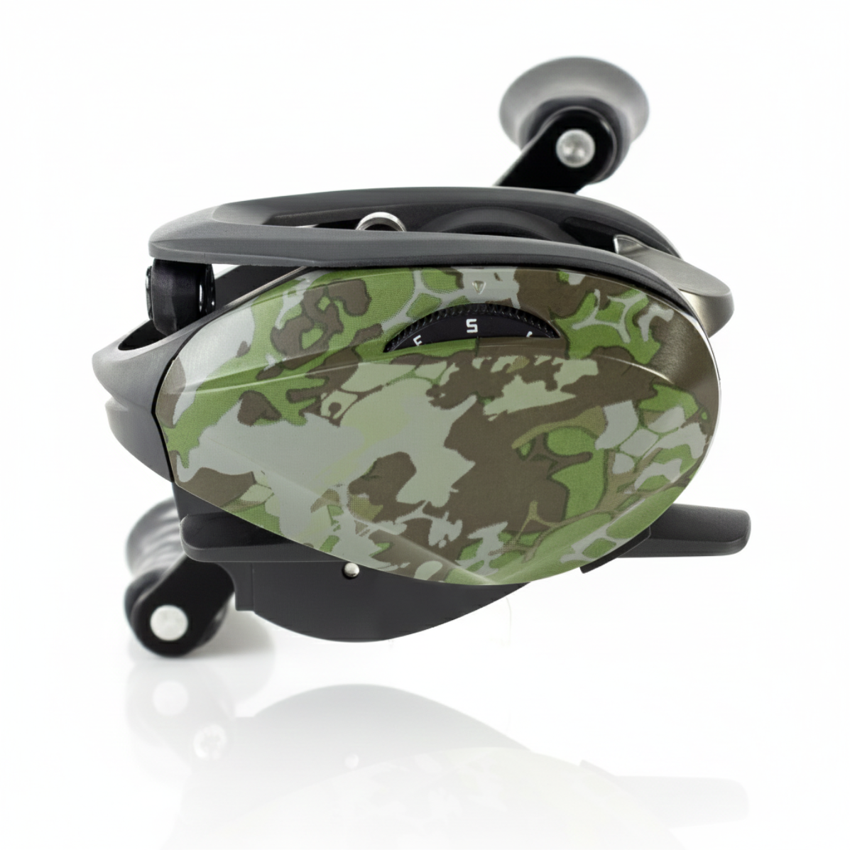 Carretilha Albatroz Onix Camuflada Camu Graphite Manivela Direita - Imagem 5
