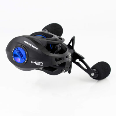 Carretilha Albatroz M21 PRO Black Blue Manivela Esquerda Azul