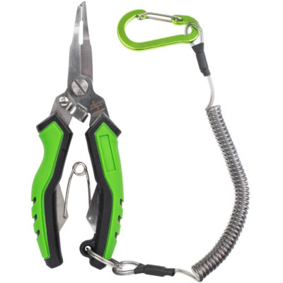 Alicate de Pesca INOX  Albatroz LYQ-1043 Verde Aço Inoxidável Corta Linha Multifilamento Abre Anel