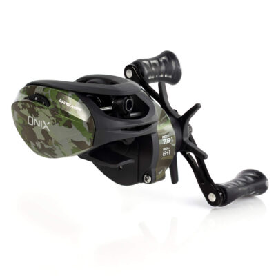 Carretilha Albatroz Onix Camuflada Camu Graphite Manivela Esquerda