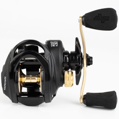 Carretilha Albatroz V73 Black Preta Dourada Manivela Direita