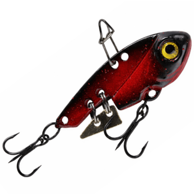 Isca Artificial Ferrinho Marine Mini Vib 3.6g 3.3cm Vermelho Preto Dourado Red Black Fundo Cor RBK88