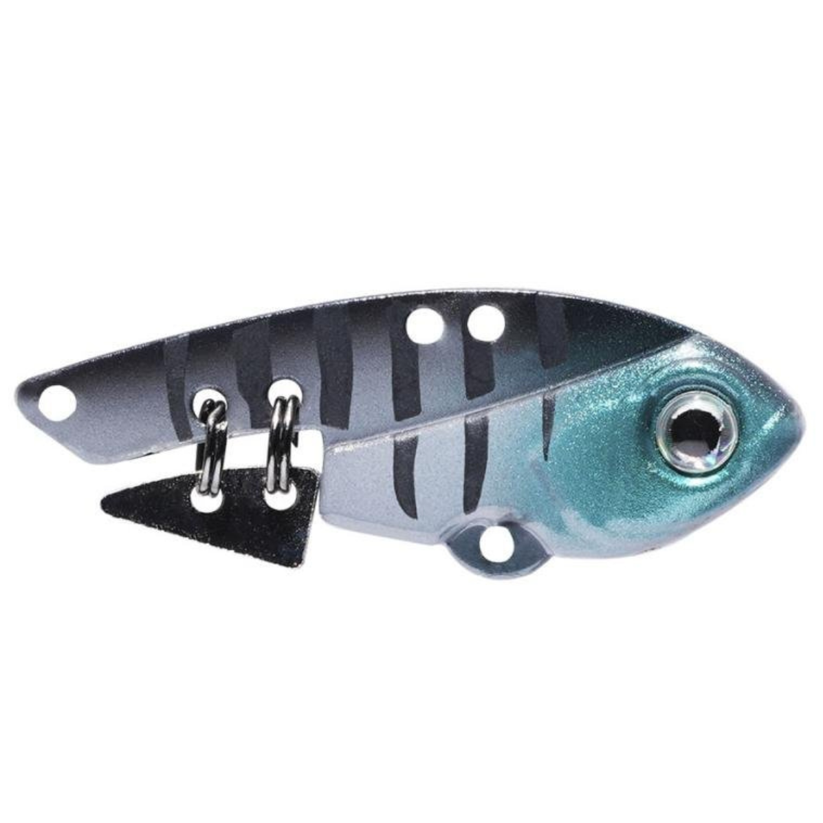 Isca Artificial Ferrinho Marine Mini Vib 3.6g 3.3cm Cinza Grey Green Head Tiger Fundo Cor GGHT89 - Imagem 6