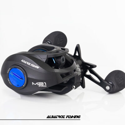 Carretilha Para Pesca M21 Pro Black Albatroz Fishing Direita Slim Preta Azul Drag 9KG – 03