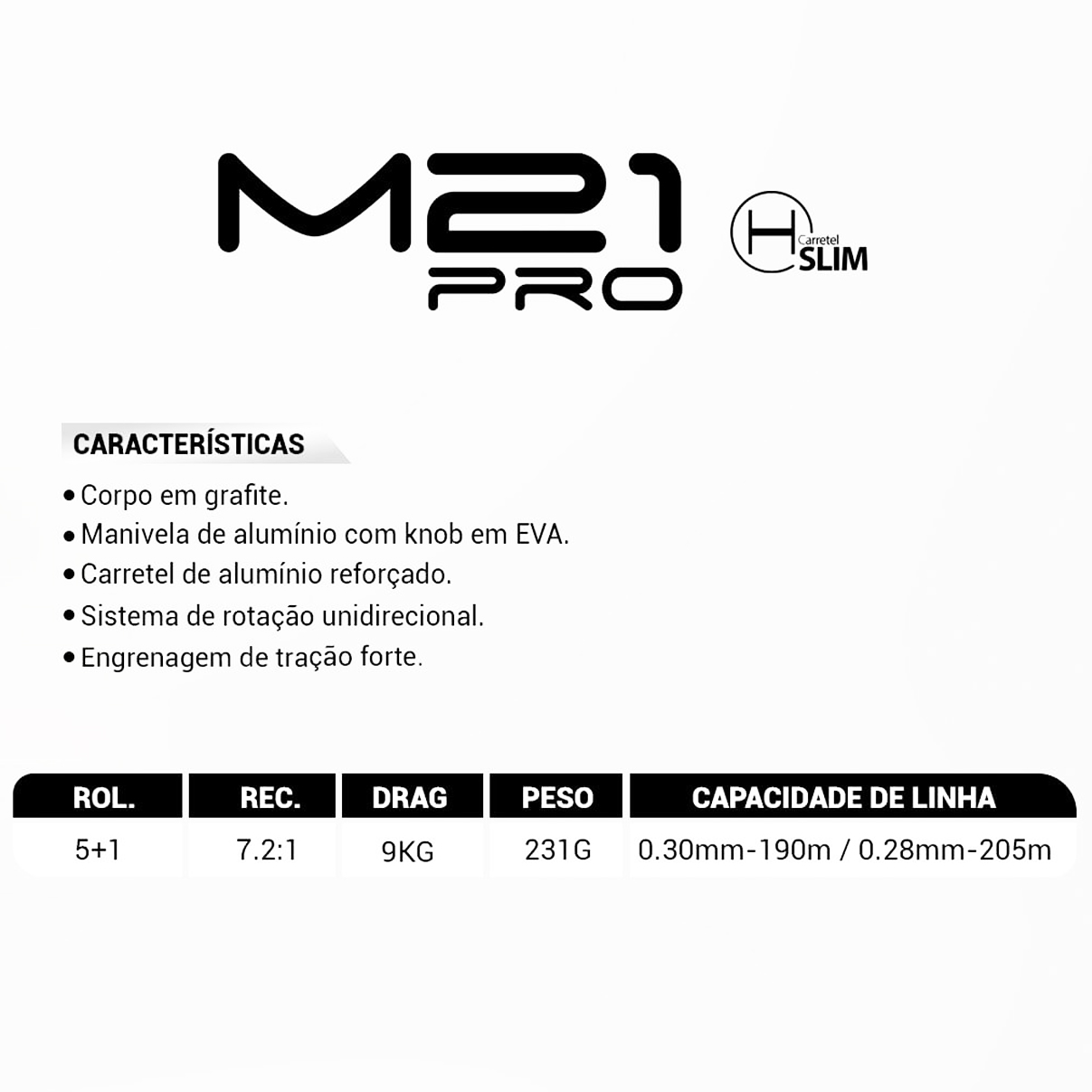 Carretilha Albatroz M21 PRO Black Blue Manivela Direita Azul - Imagem 4