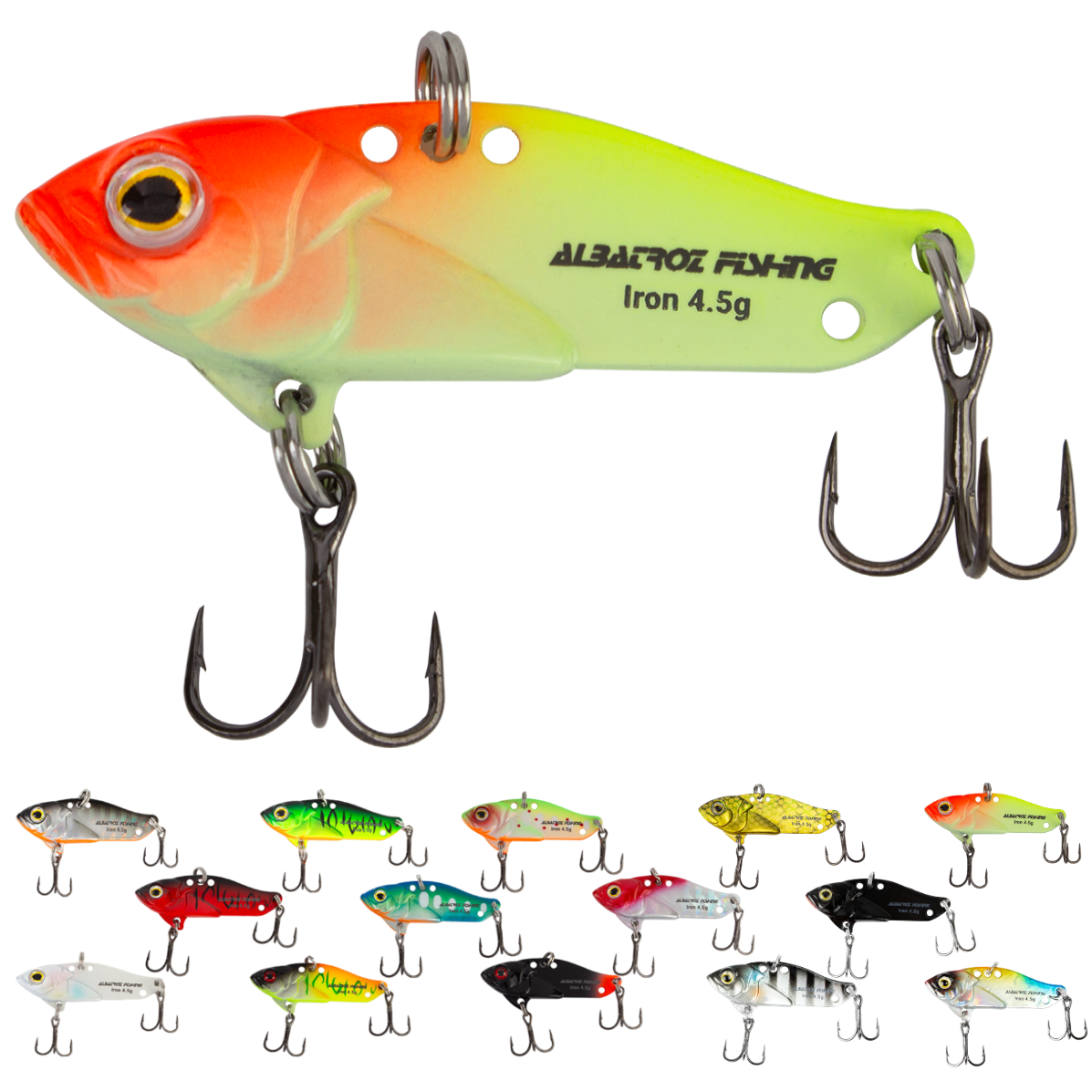 Isca Artificial Albatroz Ferrinho Iron Vibe 4,5g 35mm Amarelo Osso Laranja 01 para Tilápia Joana - Imagem 2