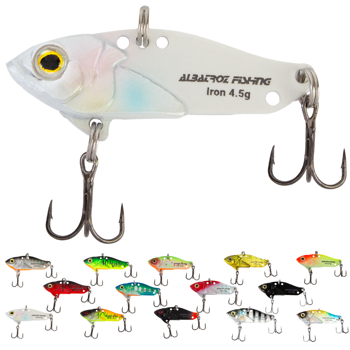 Isca Artificial Albatroz Ferrinho Iron Vibe 4,5g 35mm Branco 03 Fundo para Tilápia Black Bass Joana - Imagem 2