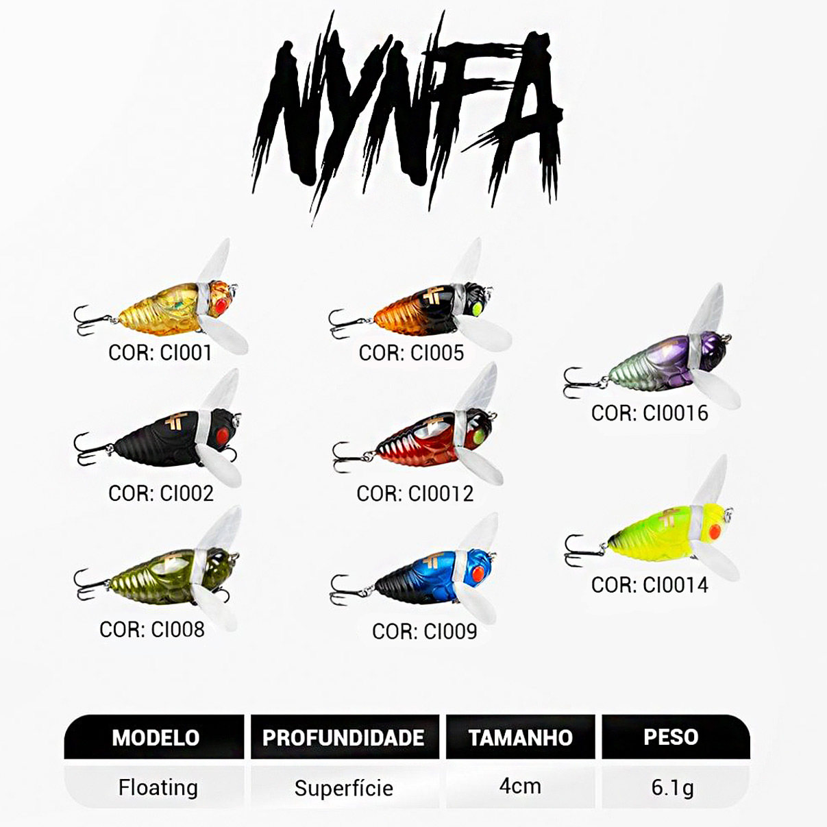 Isca Artificial Albatroz Nynfa Ci001 Cigarra Dourada Cigarrinha para Tilápia Black Bass Tucunaré - Imagem 2