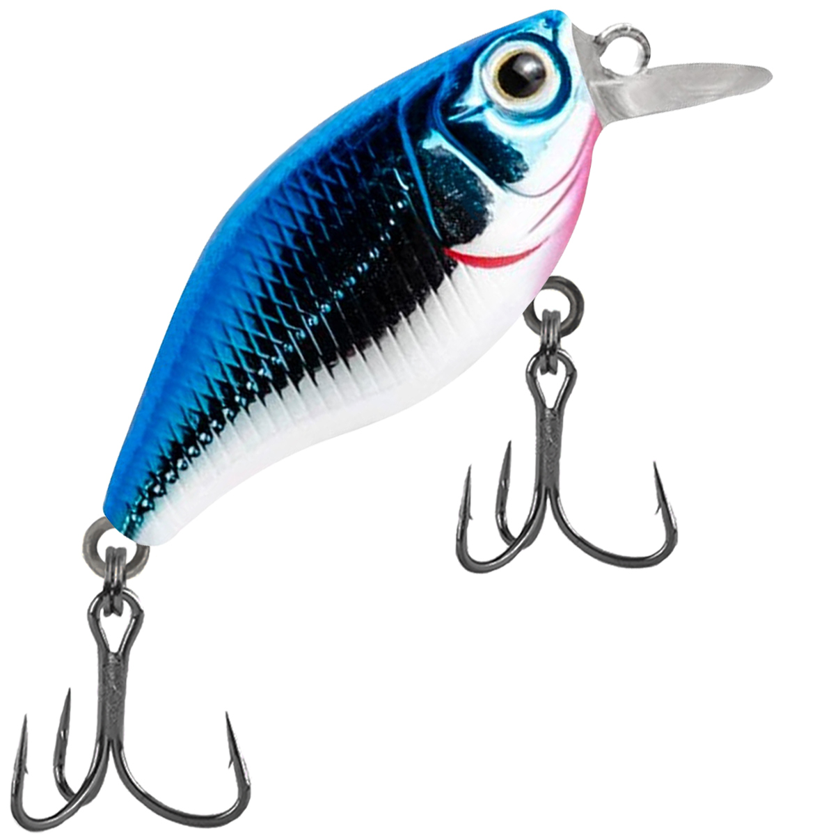 Isca Artificial Marine Mini Crank Pequena CHB11 Prateada Azul 3.8cm 4g Meia Água Tilápia Black Bass - Imagem 5