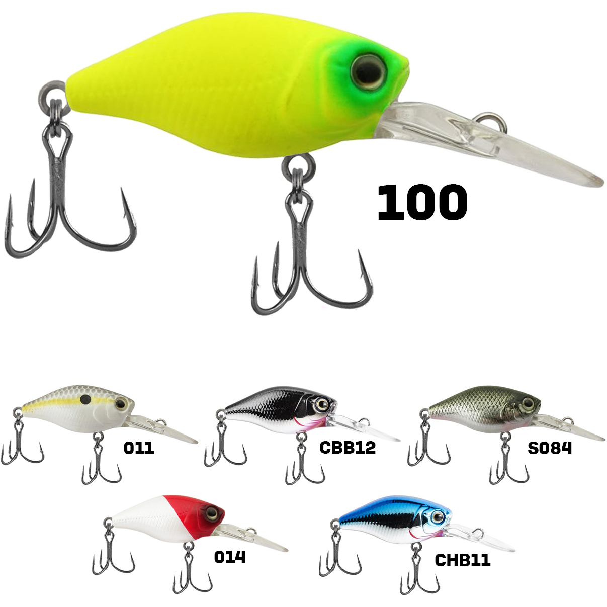 Isca Artificial Marine Mini Crank DEEP 100 Amarela 3.8cm 4,3g Barbeluda Para Tilápia Black Bass - Imagem 2