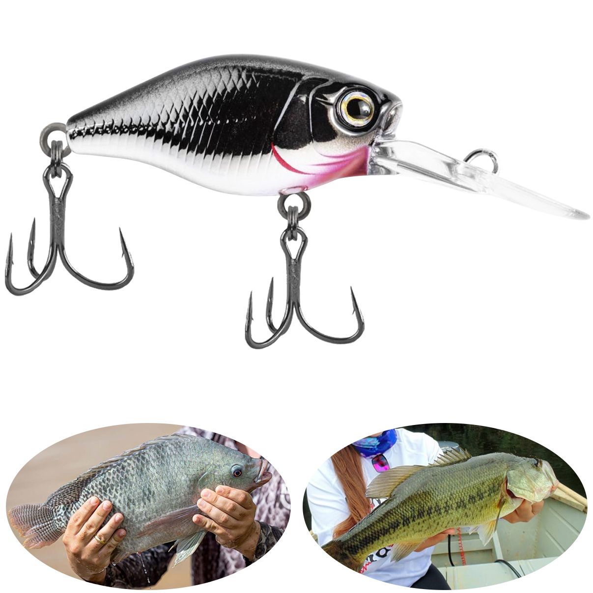 Isca Artificial Marine Mini Crank DEEP CBB12 Prateada 3.8cm 4,3g Barbeluda Para Tilápia Black Bass - Imagem 4