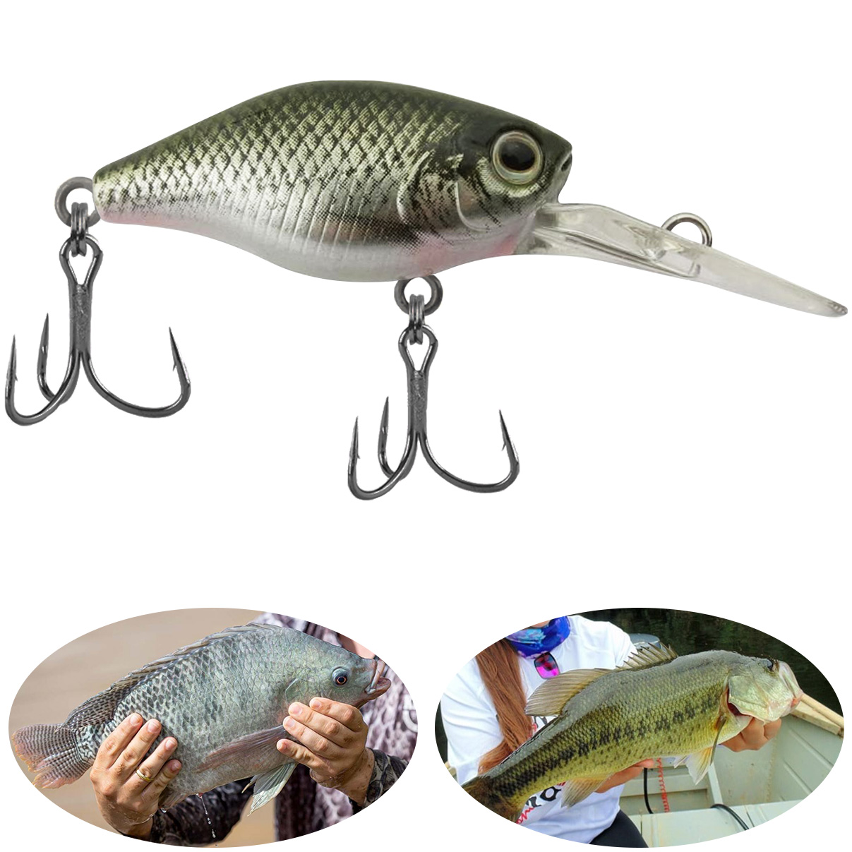 Isca Artificial Marine Mini Crank DEEP S084 Cinza 3.8cm 4,3g Barbeluda Para Tilápia Black Bass - Imagem 5