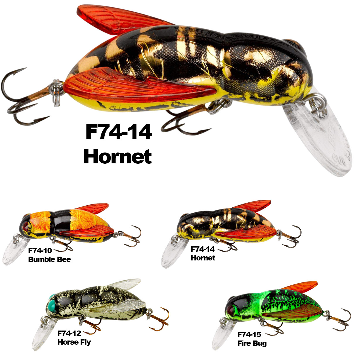 Isca Artificial REBEL Bumble Bug Hornet Vespa Dourada F74-14 Pequena 3,7cm 3g para Tilápia Black Bass - Imagem 2
