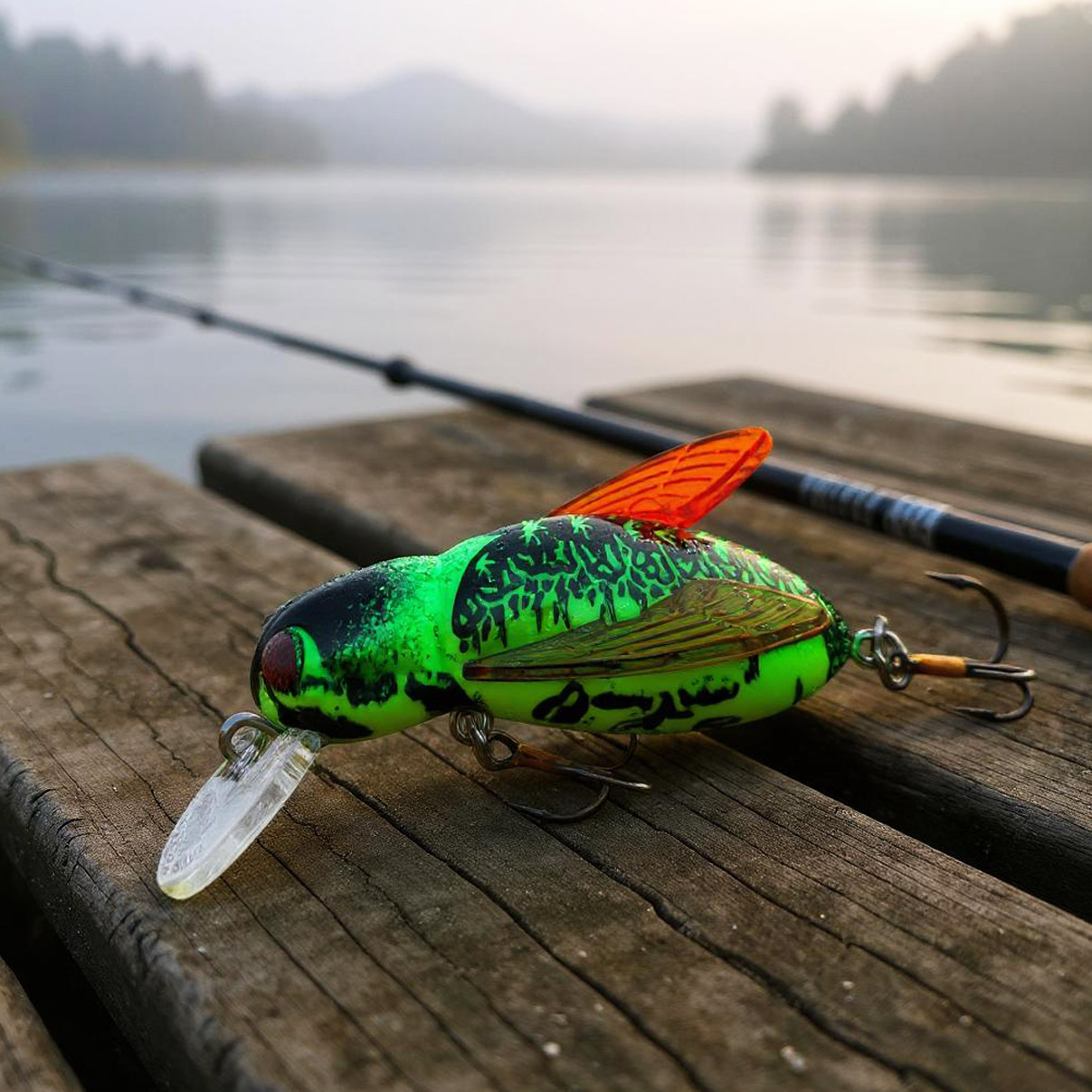 Isca Artificial REBEL Bumble Bug Inseto Abelha Mosca Amarela/Verde F74-15 Pequena 3,7cm 3g para Tilápia Black Bass - Imagem 4