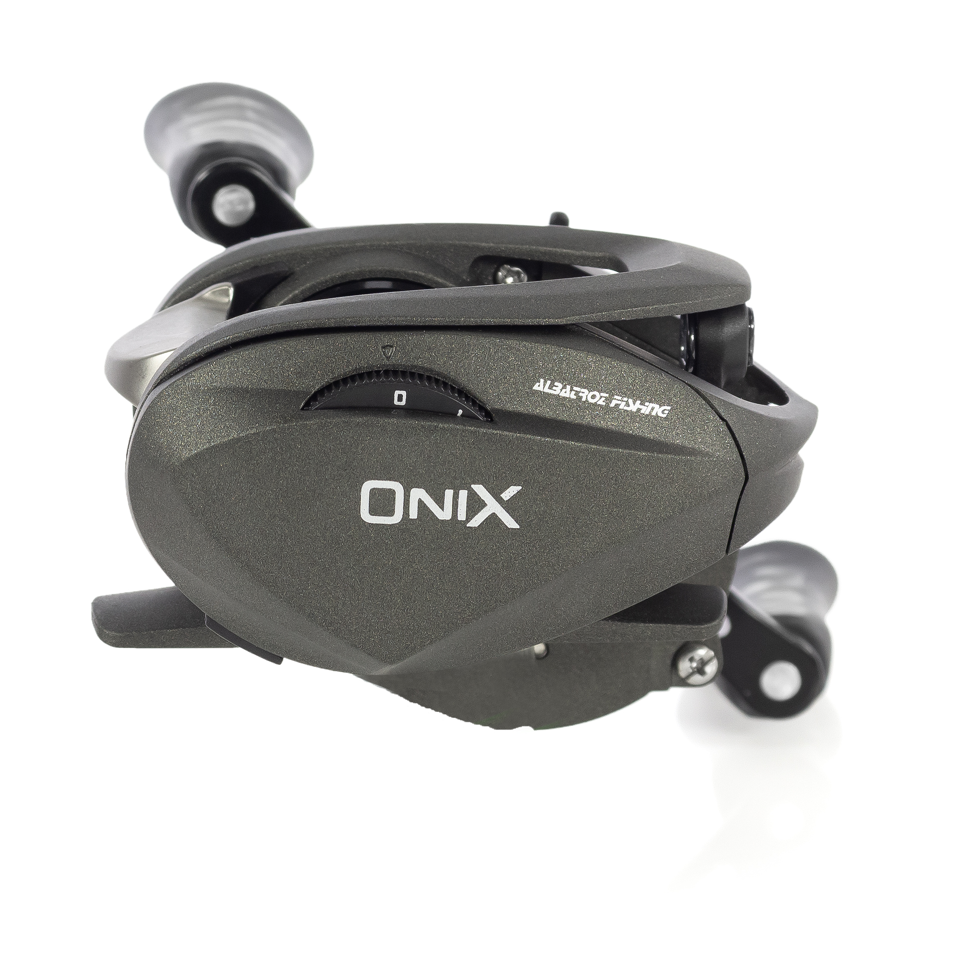 Carretilha Albatroz Onix Black Preta Manivela Esquerda - Imagem 3