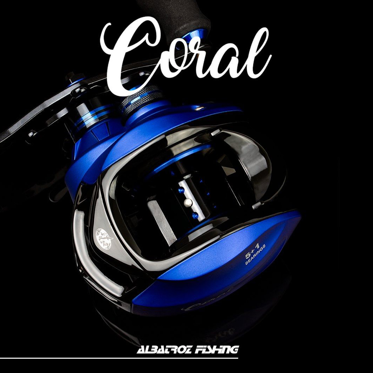 Carretilha Albatroz Coral Blue Azul Manivela Direita - Imagem 5
