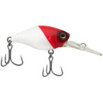 Isca Artificial Marine Mini Crank DEEP 014 Vermelho e Branco 3.8cm 4,3g Barbeluda Para Tilápia Black Bass