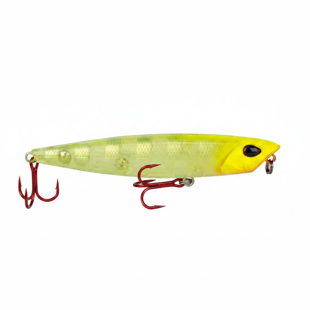 Isca Artificial Marine Pro Slider 90 Listrada Amarela Transparente 9cm 11g Superfície Zig Zara Stick Cor 92