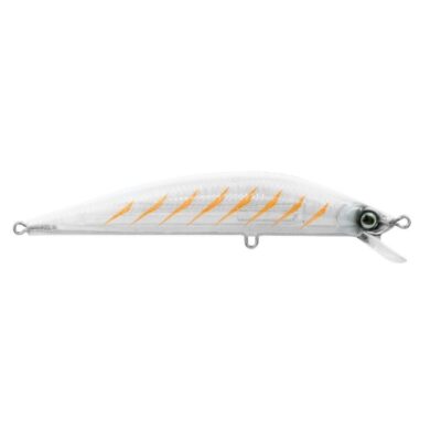 Isca Artificial Marine Inna 90 Pro Tuned Branca com Listras Laranja 16g Meia Água Floating Cor WOT