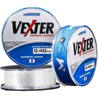 Linha Fluorcarbono Vexter Power Leader 0.40mm 23.4lb 10,6kg 50m MarineSports 100% Fluorcarbon Japan